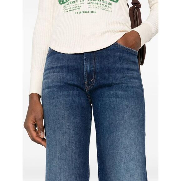 MOTHER Wide Leg Cropped Jeans Women BLUE Pants - Picture 4 of 5